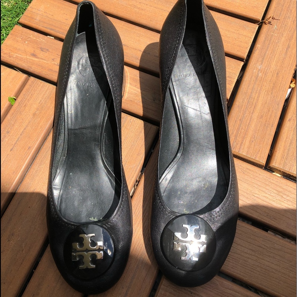 Tory Burch heels (Black with Silver Accents)